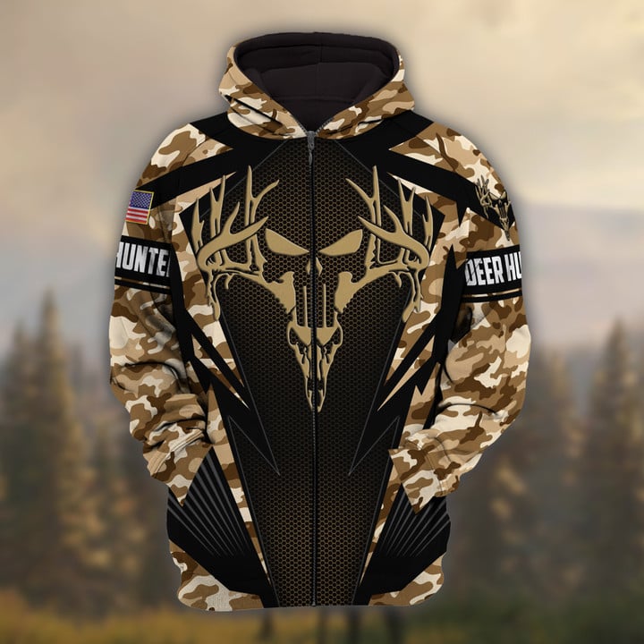 Frenzidea Personalized Name The Best Deer Hunting Hoodie & Zip Hoodie Camo Style Multicolor