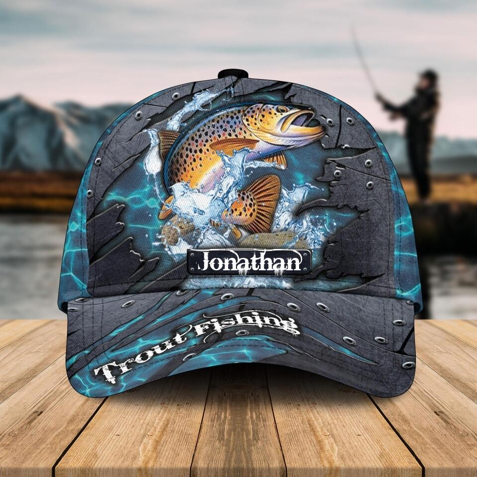 Frenzidea Personalized Fishing Blue Cap