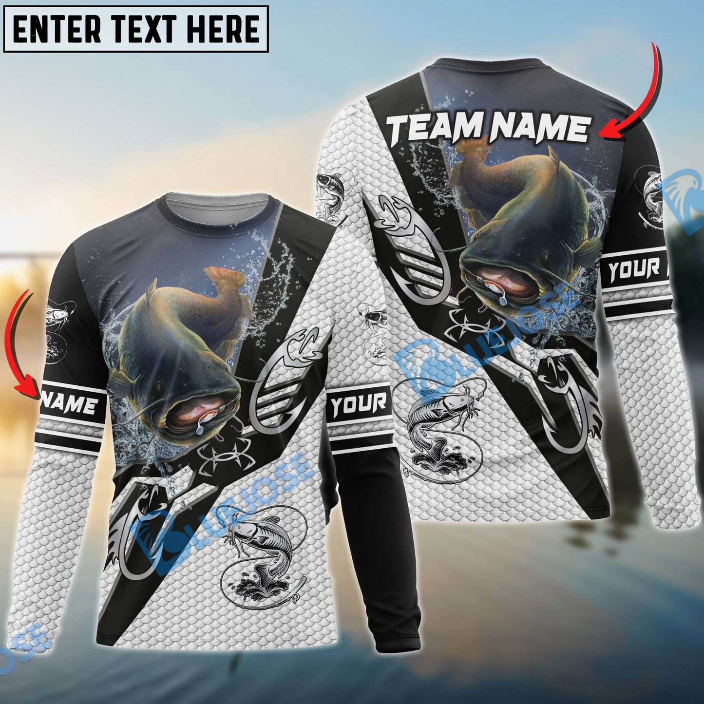 Frenzidea Catfish Fishing Target Locked Custom Name & Team Name 3D Shirts