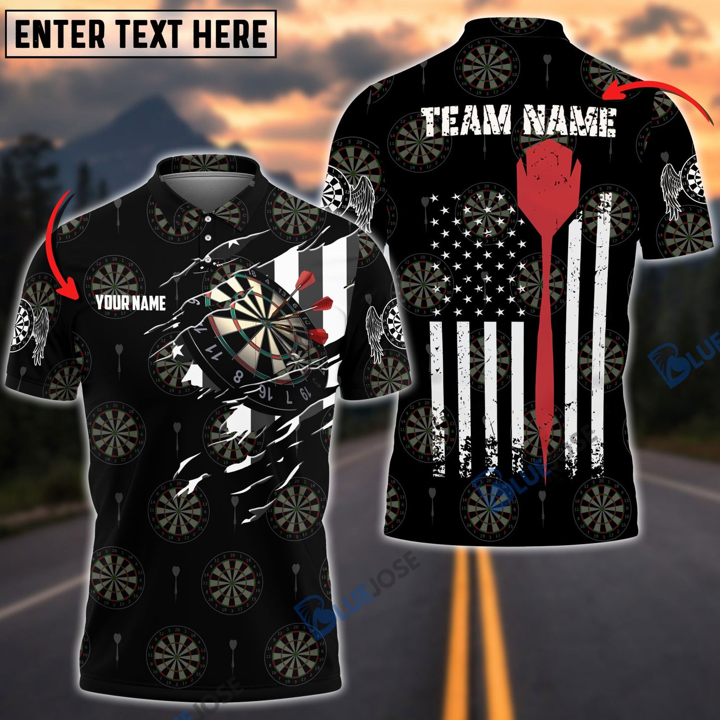 Frenzidea American Athlete Red Custom Darts Shirts