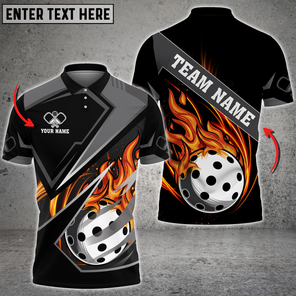 Frenzidea Pickleball Fire Premium Personalized Name, Team Name Unisex Shirt