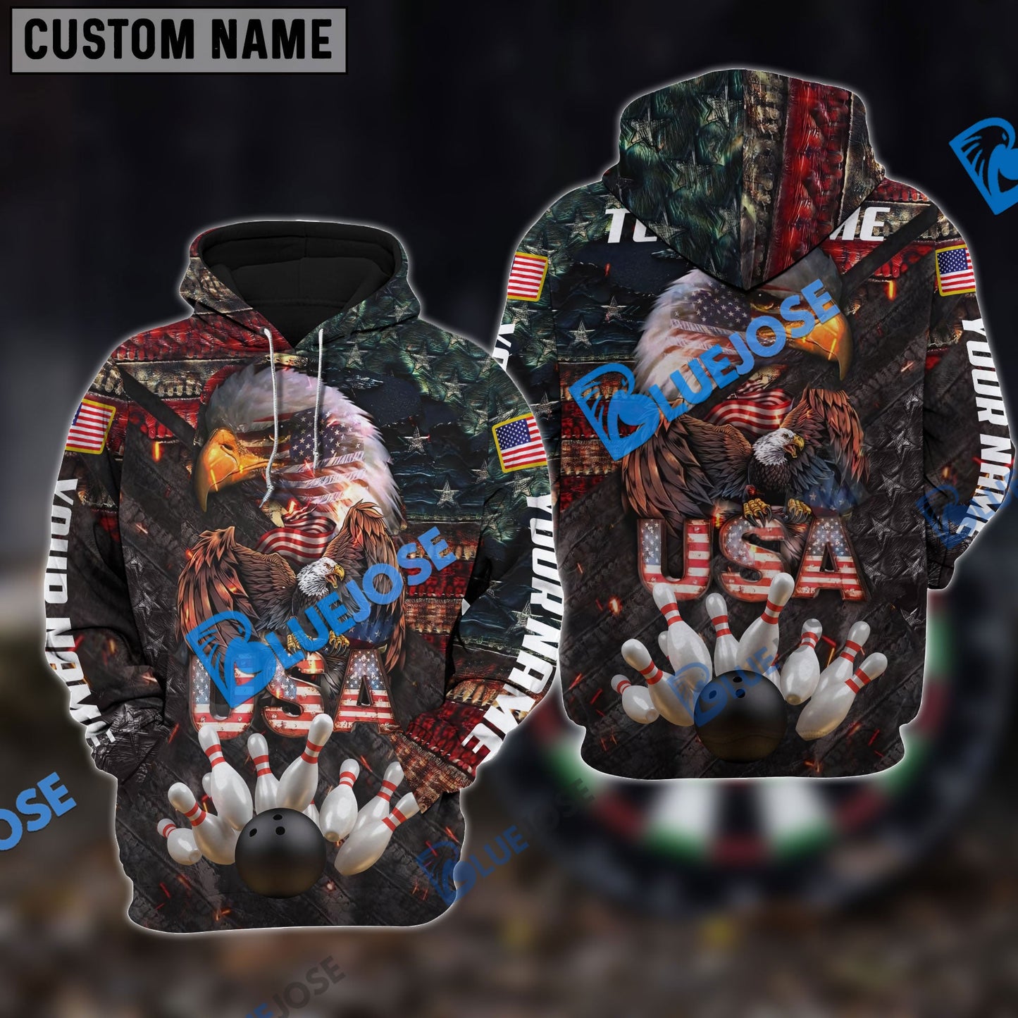 Frenzideas Bowling Eagle The Pride Of America Customized Name, Team Name 3D Shirt