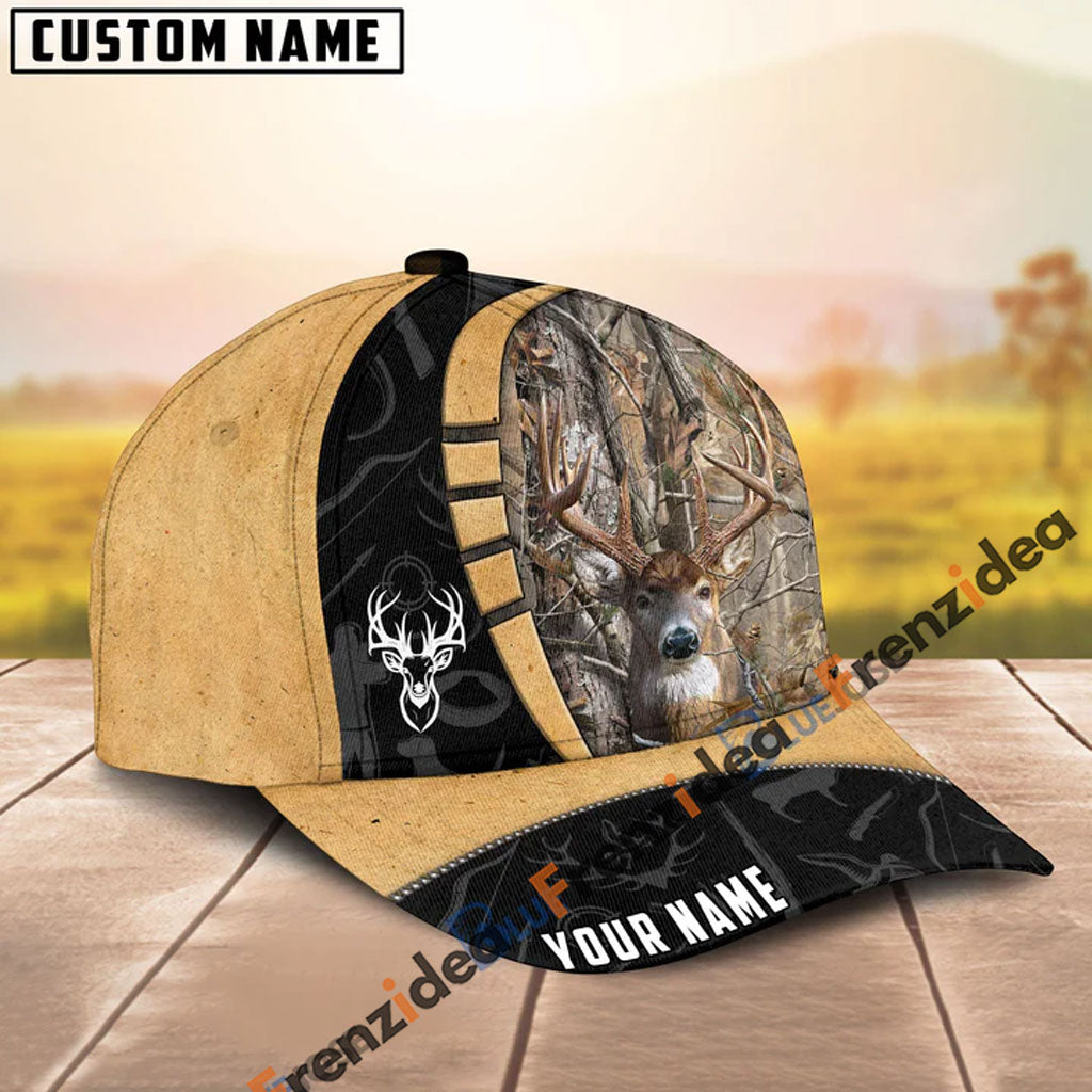 Frenzidea Deer Hunting Black & Yellow Personalized Cap