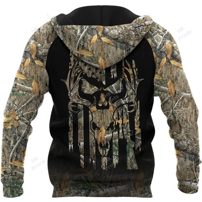 Frenzidea Skull Shape Hunting American Flag Camouflage Hunting Apparels
