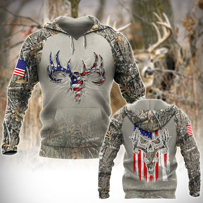 Frenzidea Ripped Deer American Flag Camouflage Hunting Apparels