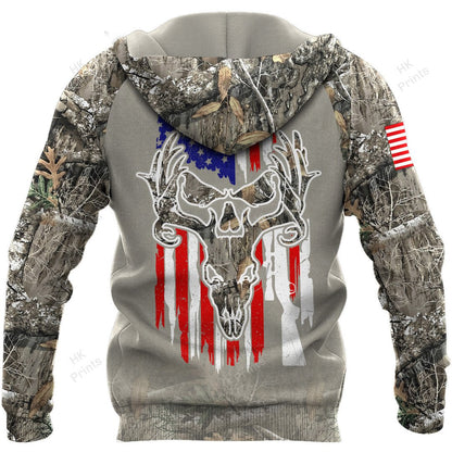 Frenzidea Ripped Deer American Flag Camouflage Hunting Apparels