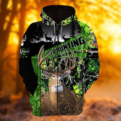 Frenzidea Personalized Name The Uniqe Deer Hunting Hoodie & Zip Hoodie  Multicolor