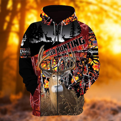 Frenzidea Personalized Name The Uniqe Deer Hunting Hoodie & Zip Hoodie  Multicolor