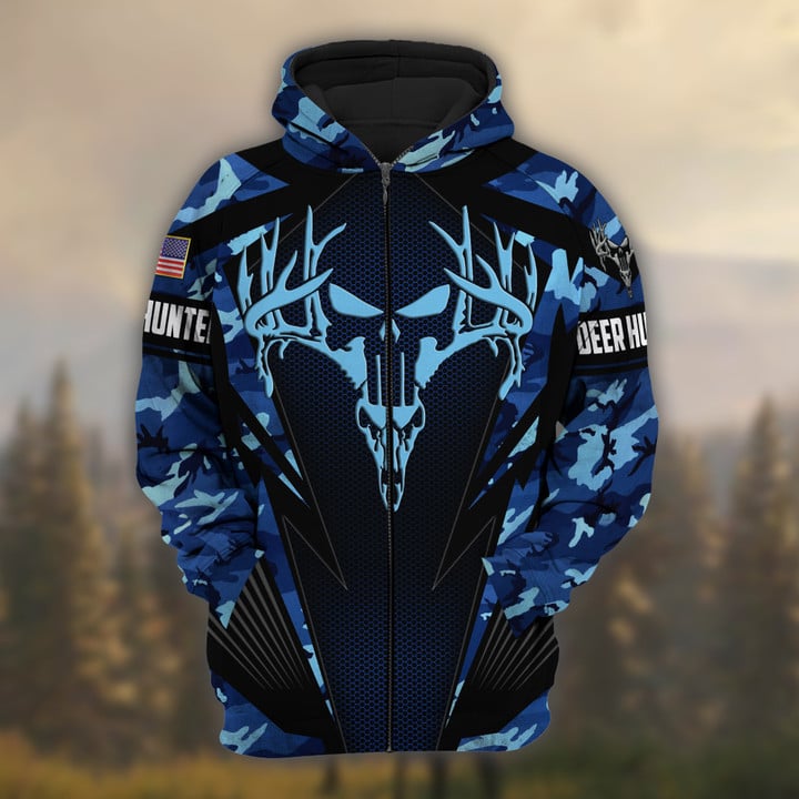 Frenzidea Personalized Name The Best Deer Hunting Hoodie & Zip Hoodie Camo Style  Multicolor