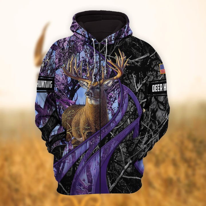 Frenzidea Personalized Name Hunting Hoodie & Zip Hoodie  Multicolor