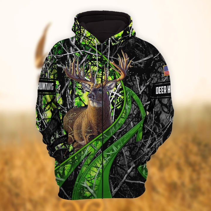 Frenzidea Personalized Name Hunting Hoodie & Zip Hoodie  Multicolor