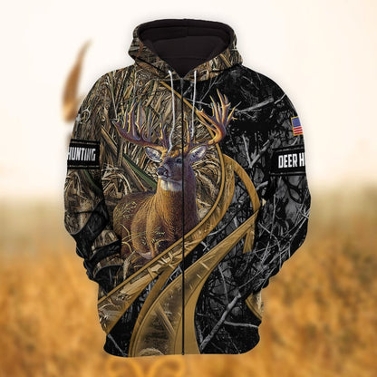 Frenzidea Personalized Name Hunting Hoodie & Zip Hoodie  Multicolor
