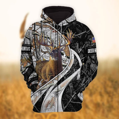 Frenzidea Personalized Name Hunting Hoodie & Zip Hoodie  Multicolor