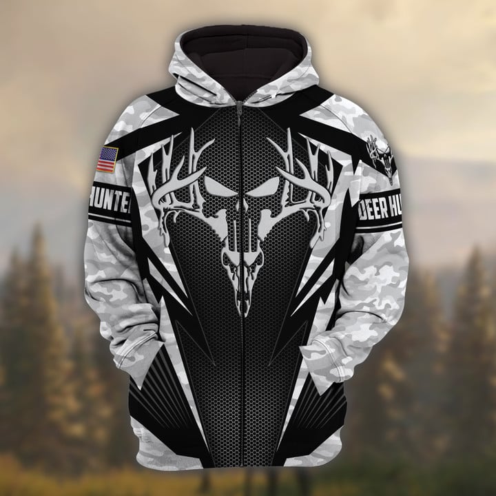 Frenzidea Personalized Name The Best Deer Hunting Hoodie & Zip Hoodie Camo Style  Multicolor