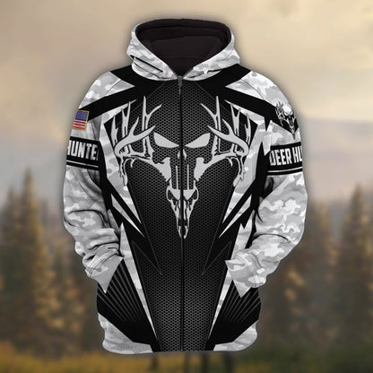 Frenzidea Personalized Name The Best Deer Hunting Hoodie & Zip Hoodie Camo Style  Multicolor