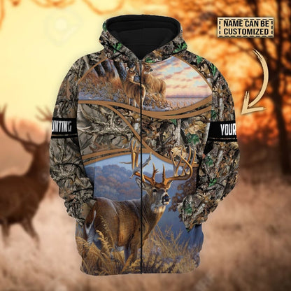 Frenzidea Personalized The Premium Deer Hunting Hoodie & Zip Hoodie  Multicolor