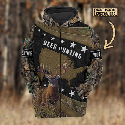 Frenzidea Personalized Name Premium Deer Hunting Hoodie & Zip Hoodie  Multicolor