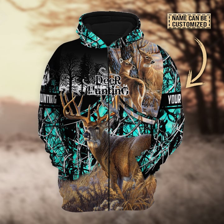 Frenzidea Personalized Name The Best Deer Hunting Hoodie & Zip Hoodie  Multicolor