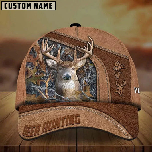 Frenzidea Premium Brown Printed Deer Hunting Personalized Cap