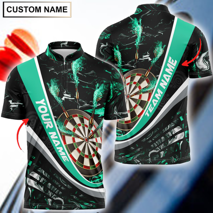 Frenzidea  Flaming Magma Darts Personalized Name, Team Name 3D Shirt (4 Colors)