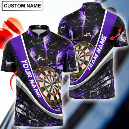 Frenzidea  Flaming Magma Darts Personalized Name, Team Name 3D Shirt (4 Colors)