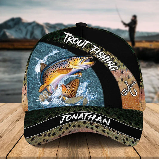 Frenzidea  Personalized Fishing Black Grass Cap