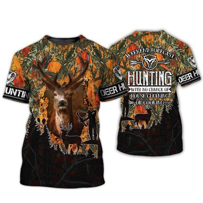 Frenzidea Weekend Forecast Hunting Deer All Over Printed 3D Shirts