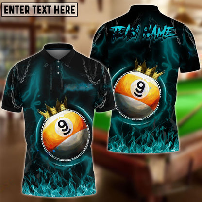 Frenzidea Billiards Ball 9 Chain King Personalized Name, Team Name Unisex Shirt ( 4 Colors )