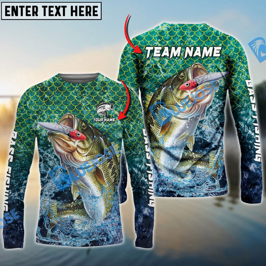 Frenzidea Bass Fishing Yellow Fin Sport Custom Name & Team Name 3D Shirts