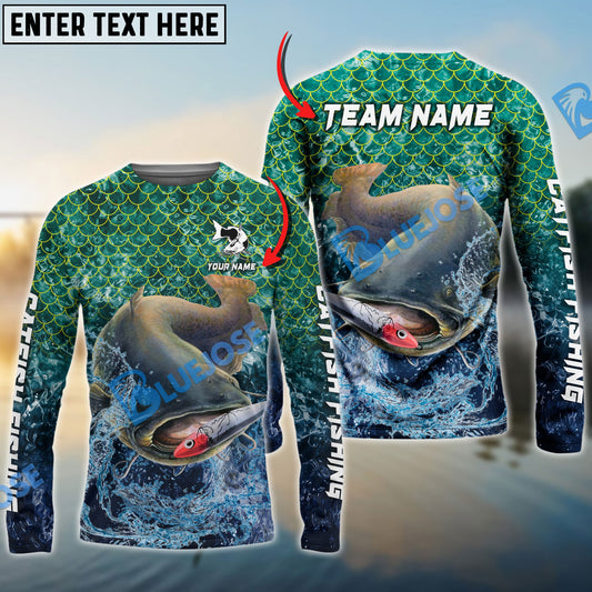 Frenzidea Catfish Fishing Yellow Fin Sport Custom Name & Team Name 3D Shirts
