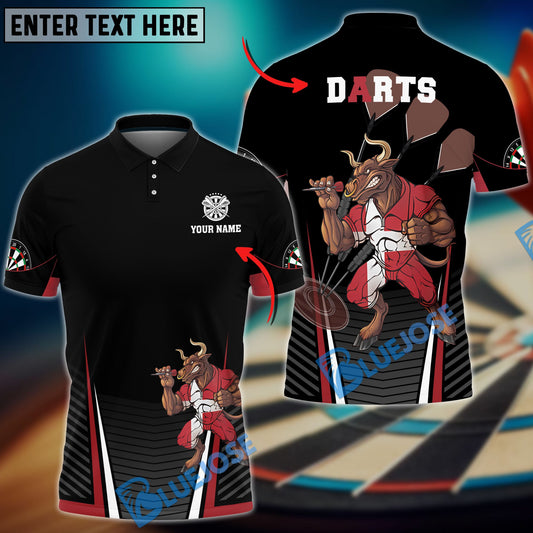 Frenzidea Darts Bull Red Black Version Custom Polo Shirts
