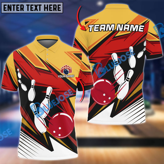 Frenzideas Bowling and Pins Strike Cubes Customized Name, Team Name 3D Shirt (4 Colors)