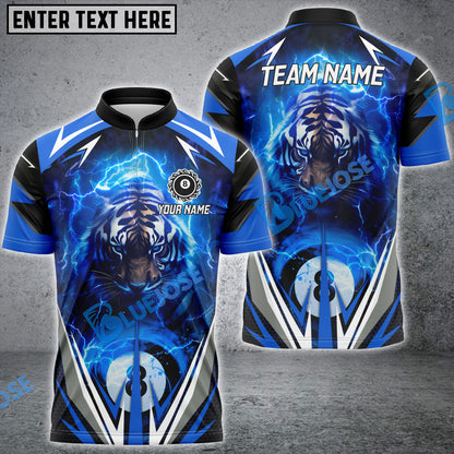 Frenzidea Billiards 8 Ball Thunder Tiger Personalized Name, Team Name Shirt
