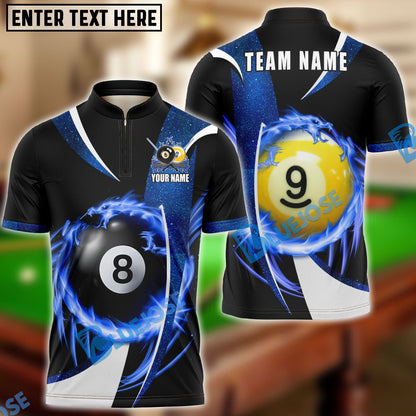 Frenzidea Billiards Ball 8 And 9 Wind Blade Personalized Name, Team Name Unisex Shirt ( 6 Colors )