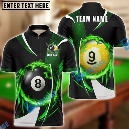 Frenzidea Billiards Ball 8 And 9 Wind Blade Personalized Name, Team Name Unisex Shirt ( 6 Colors )