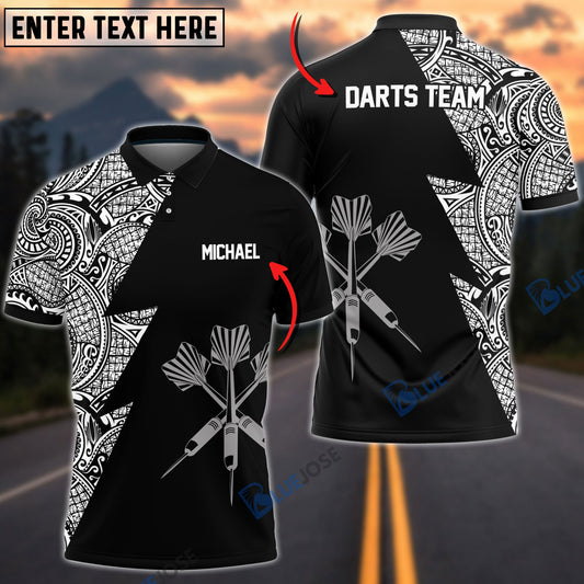 Frenzidea Dart Arrows Tribal Black White Custom Darts Shirts