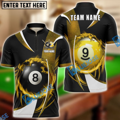 Frenzidea Billiards Ball 8 And 9 Wind Blade Personalized Name, Team Name Unisex Shirt ( 6 Colors )