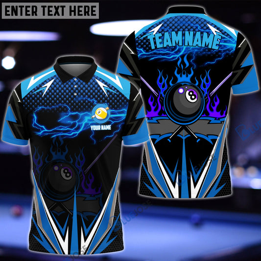 Frenzidea Billiards 9 Ball Blue Fire Personalized Shirt