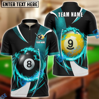 Frenzidea Billiards Ball 8 And 9 Wind Blade Personalized Name, Team Name Unisex Shirt ( 6 Colors )