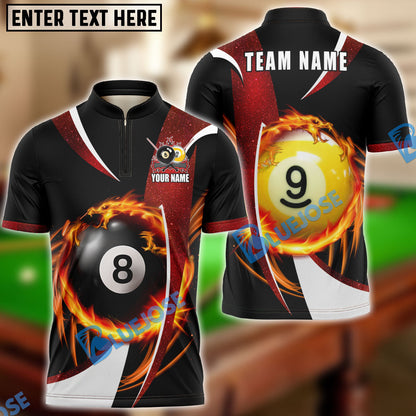 Frenzidea Billiards Ball 8 And 9 Wind Blade Personalized Name, Team Name Unisex Shirt ( 6 Colors )
