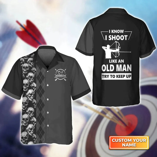 Frenzidea Archery I Know I Shoot Like An Old Man 3D Hawaiian Shirt