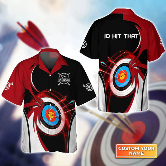 Frenzidea Archery Target I'd Hit That Personalized Name 3D Hawaiian Shirt