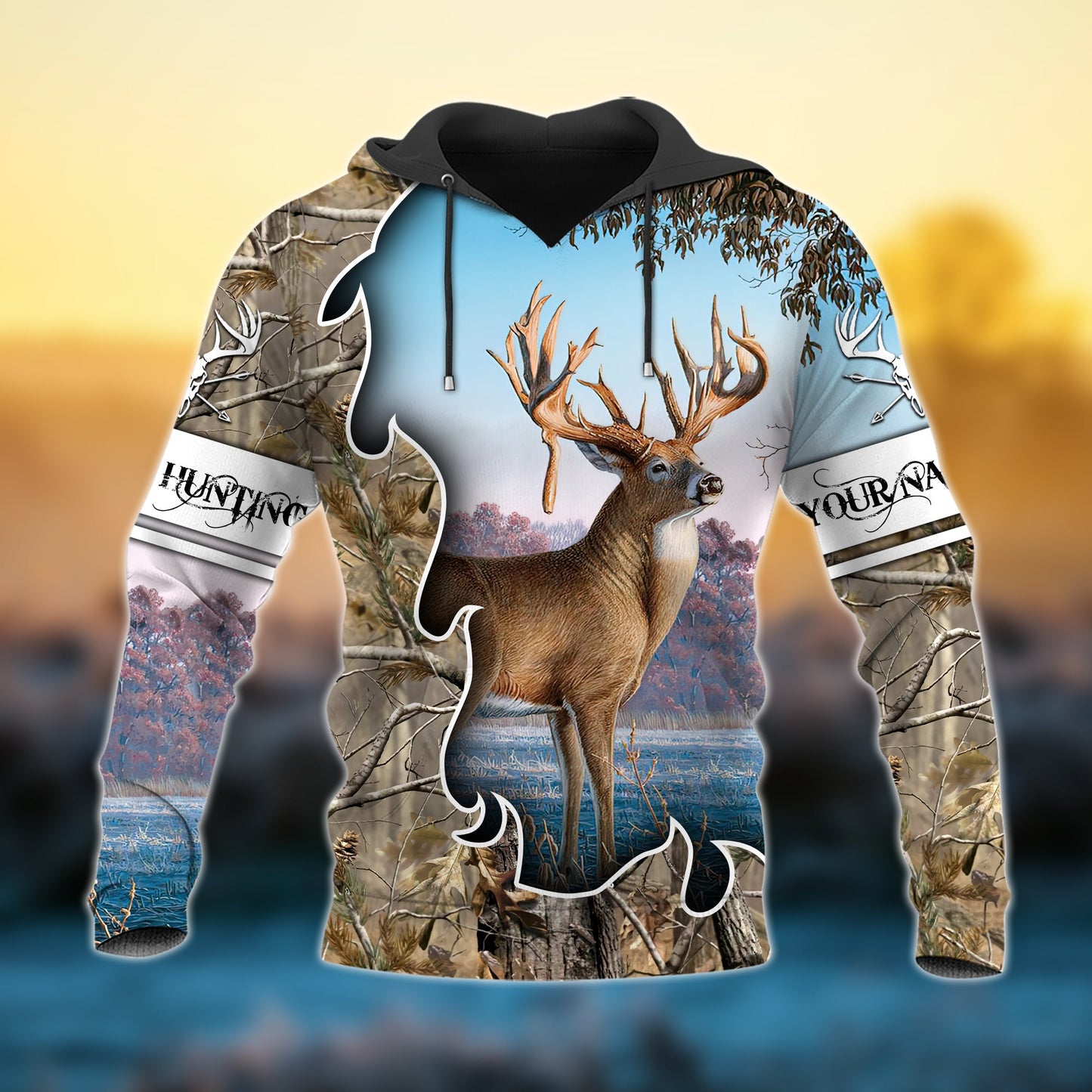 frenzidea Personalized Deer Hunting 3D Hoodie (3 Colors)