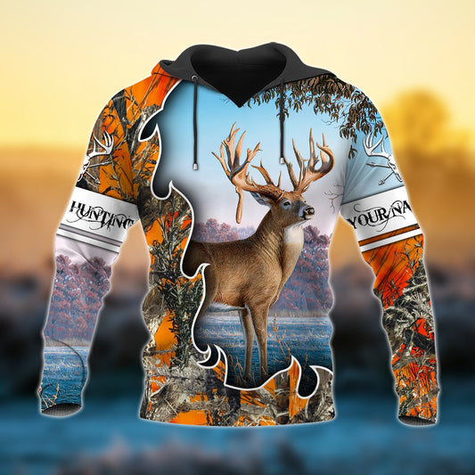frenzidea Personalized Deer Hunting 3D Hoodie (3 Colors)