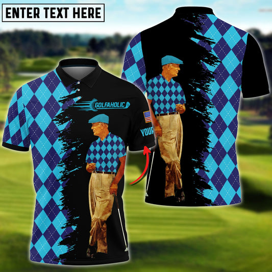 frenzidea Pride Premium Golfaholic Old Man Personalized Name 3D Shirt