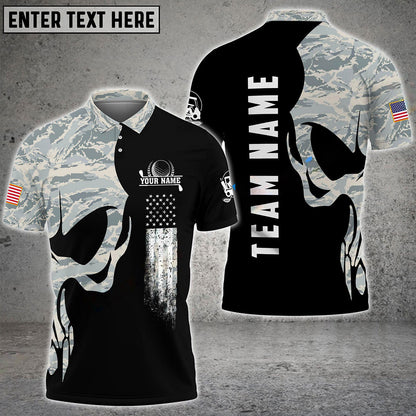 Frenzidea Golf Skull Camo Customized Name, Team Name 3D Shirts (4 Colors)