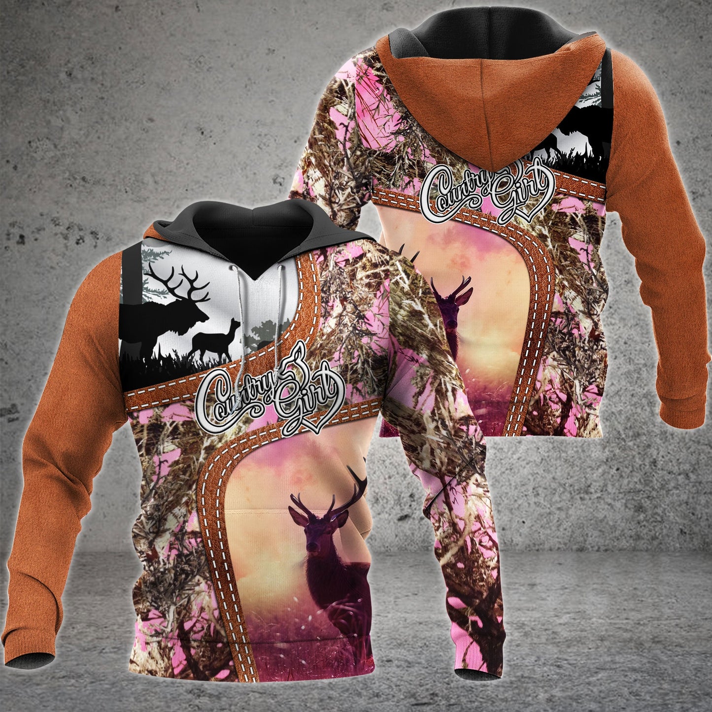 Frenzidea Deer Hunting Country Girl Style 3D Shirts