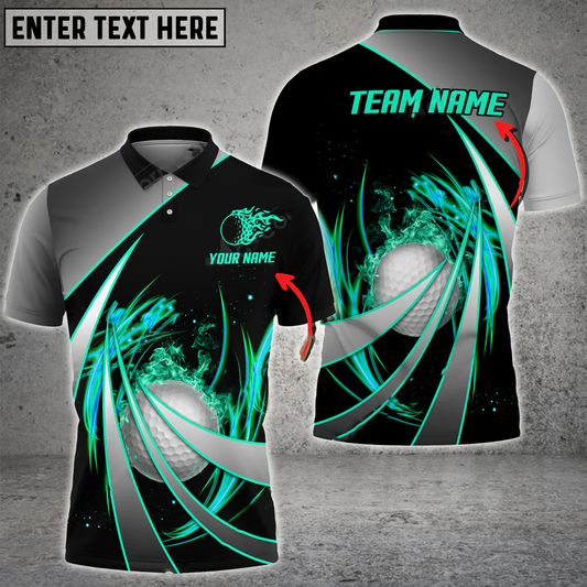 frenzideas Flame Golf Tornado Pattern Customized Name 3D Shirt (4 Colors)