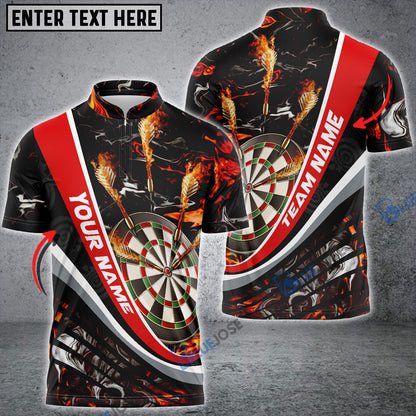 Frenzidea  Flaming Magma Darts Personalized Name, Team Name 3D Shirt (4 Colors)