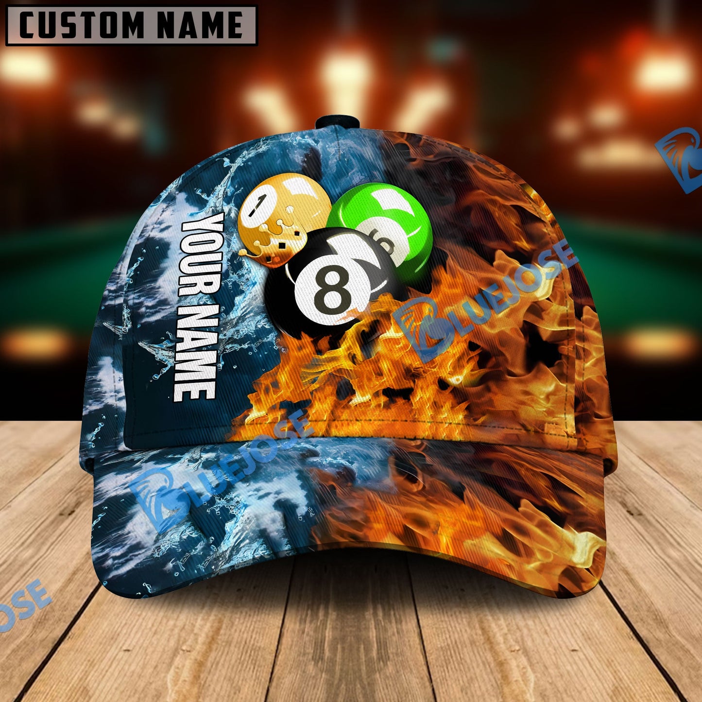 Billiards Ace Personalized Name 3D Cap For Billiards Player| Frenzidea